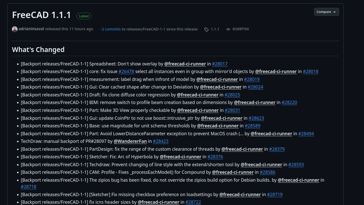 FreeCAD 1.1.1 released